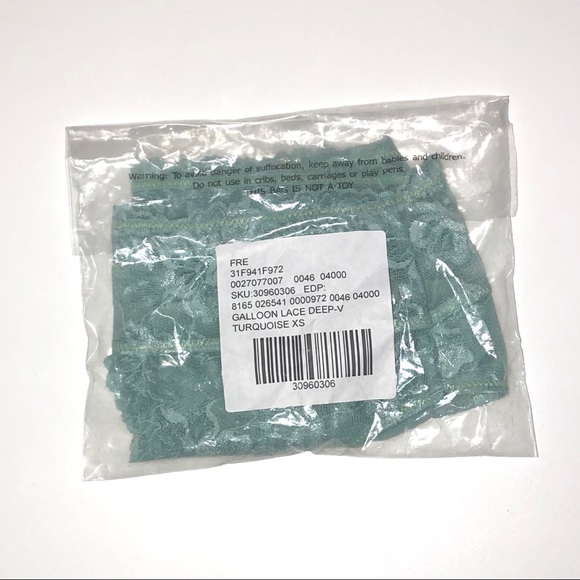 Free People Gallon Lace Deep-V Turquoise XS - Picture 6 of 6